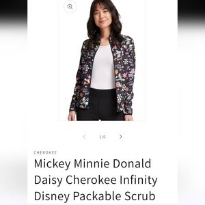 Mickey Minnie Donald Daysy Cherokee Infinity Disney Scrub Sz S